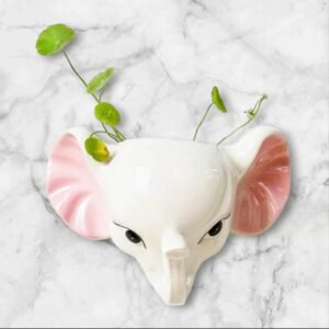 XN0004 Macetero Cabeza Elefante Blanco